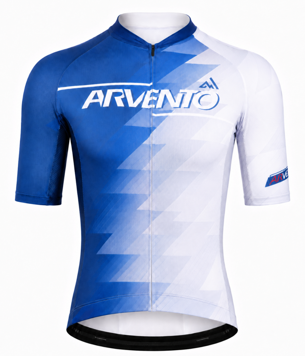 ARVENTO Ocean Gradient Pro Cycling Jersey front view in blue gradient design