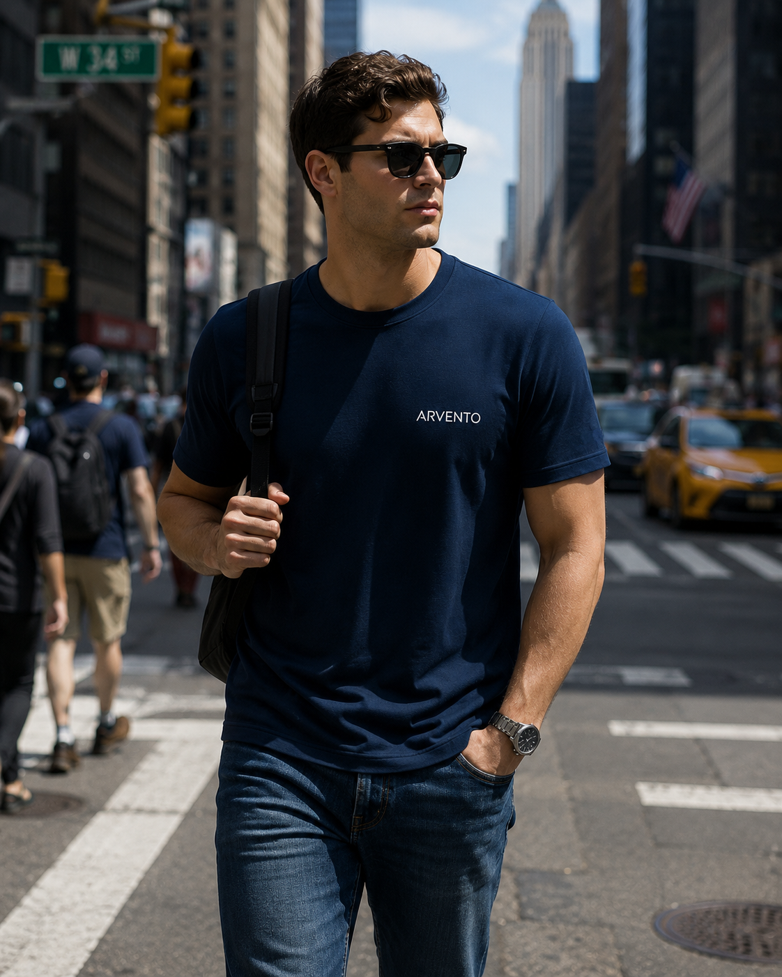 Eco-Recycled Wicking T-Shirt  (BLUE)