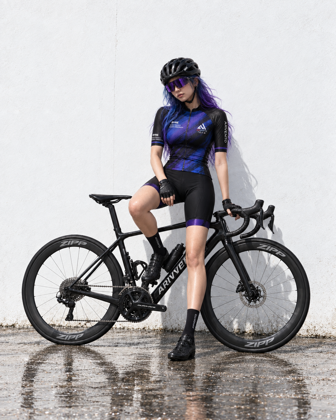 Abstract Purple Pro Cycling Jersey Unisex