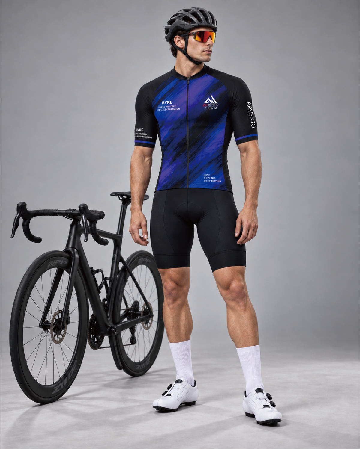Abstract Purple Pro Cycling Jersey Unisex