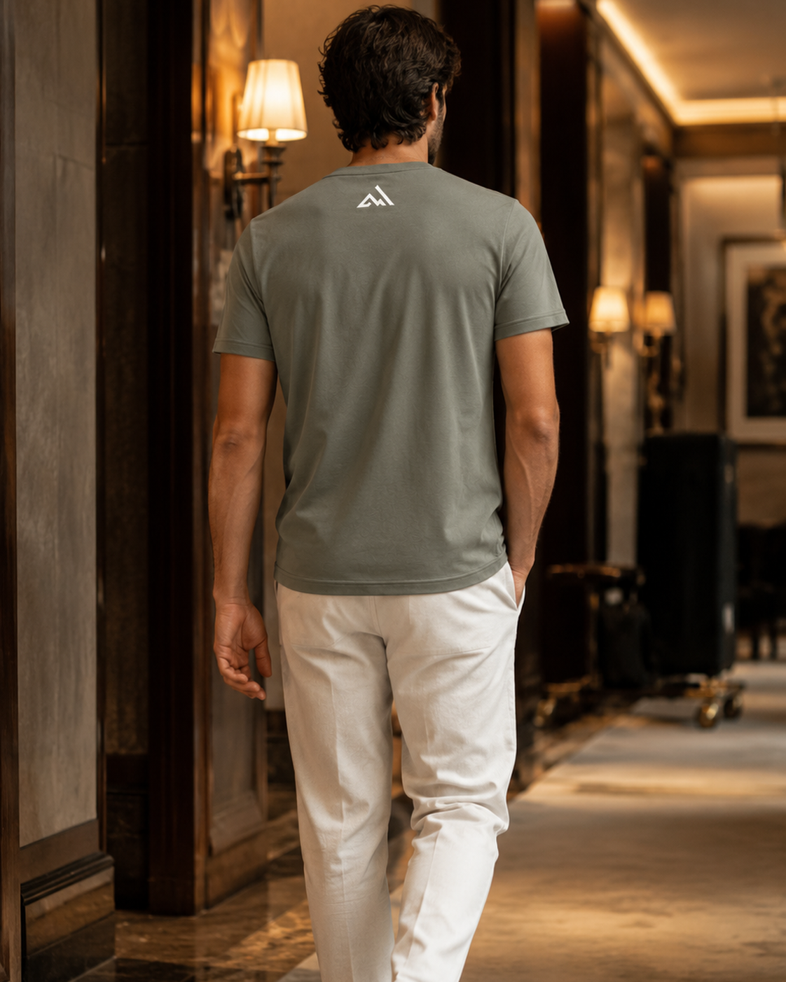 Eco-Recycled Wicking T-Shirt  (gray green )
